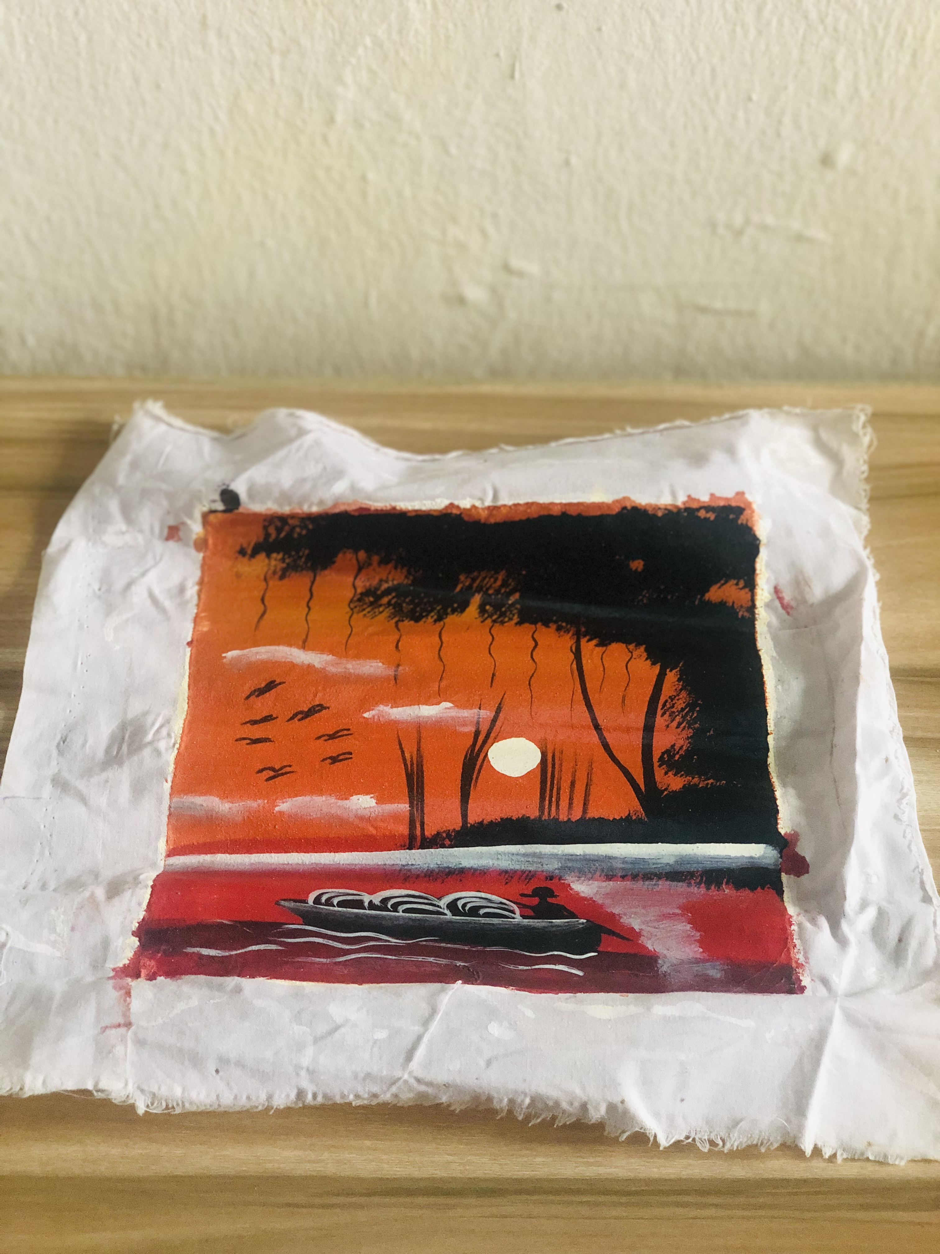 Art on Canvas: Sun Set from the Boat